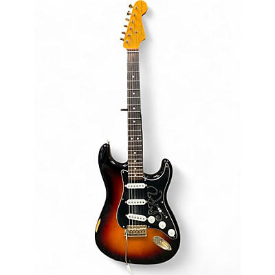 Used Fender Artist Series Stevie Ray Vaughan Stratocaster 3 Color Sunburst Solid Body Electric Guitar