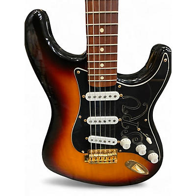 Used Fender Artist Series Stevie Ray Vaughan Stratocaster 3 Color Sunburst Solid Body Electric Guitar