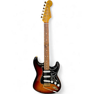 Used Fender Artist Series Stevie Ray Vaughan Stratocaster 3 Color Sunburst Solid Body Electric Guitar