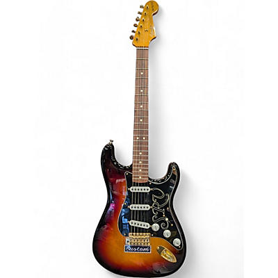 Used Fender Artist Series Stevie Ray Vaughan Stratocaster 3 Tone Sunburst Solid Body Electric Guitar