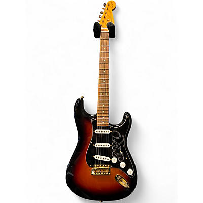 Used Fender Artist Series Stevie Ray Vaughan Stratocaster 3 Tone Sunburst Solid Body Electric Guitar