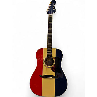 Used Fender BUCK OWENS KINGMAN Red White and Blue Acoustic Electric Guitar