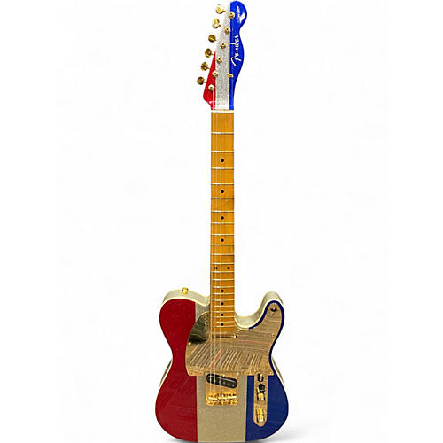 Used Fender BUCK OWENS TELECASTER RED, SILVER, AND BLUE SPARKLE Solid Body Electric Guitar RED, SILVER, AND BLUE SPARKLE