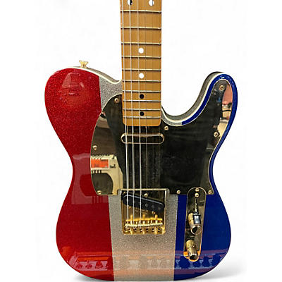 Used Fender BUCK OWENS TELECASTER RED SILVER BLUE SPARKLE Solid Body Electric Guitar
