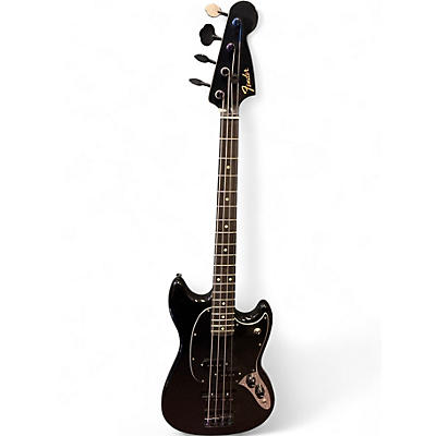 Used Fender Blackout Mustang Bass Black Electric Bass Guitar