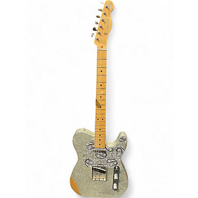 Used Fender Brad Paisley Road Worn Telecaster Silver Sparkle Solid Body Electric Guitar