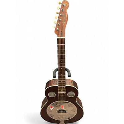 Used Fender Brown Derby Natural Resonator Guitar