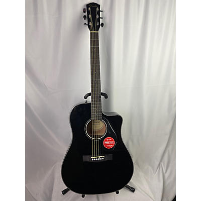 Fender Used Fender CD-60SCE Black Acoustic Electric Guitar