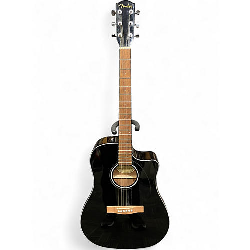 Used Fender CD-60SCE Black Acoustic Electric Guitar Black