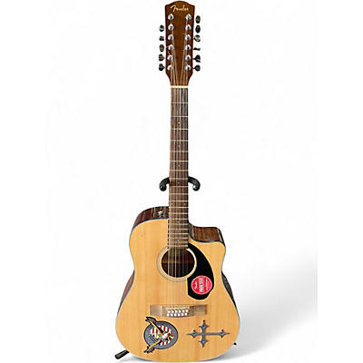 Used Fender CD-60SCE Dread 12 Natural 12 String Acoustic Electric Guitar