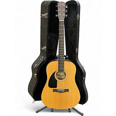 Used Fender CD100 Left Handed Natural Acoustic Guitar