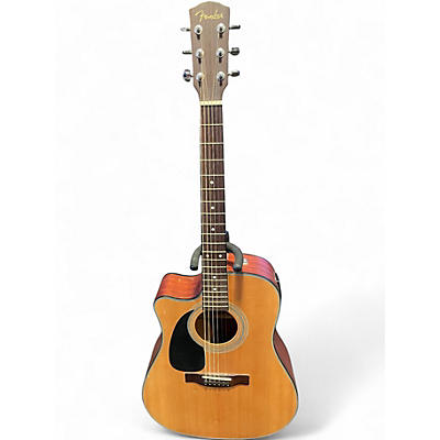 Used Fender CD100CE LEFT HANDED Natural Acoustic Electric Guitar