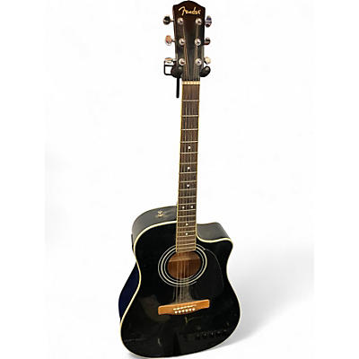 Used Fender CD140SCE Black Acoustic Electric Guitar