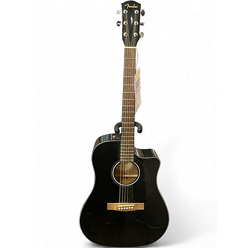 Used Fender CD60CE Dreadnought Black Acoustic Electric Guitar Black