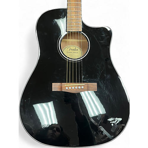 Used Fender CD60SCE Black Acoustic Electric Guitar Black