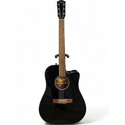 Used Fender CD60SCE Black Acoustic Electric Guitar