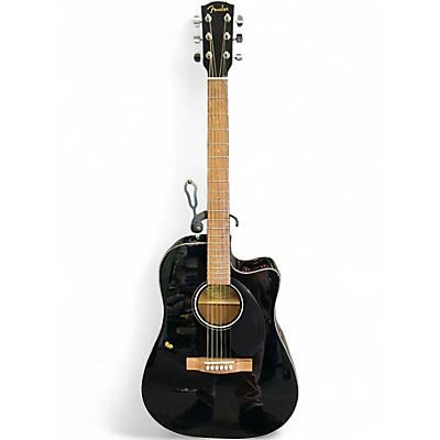 Used Fender CD60SCE Black Acoustic Electric Guitar
