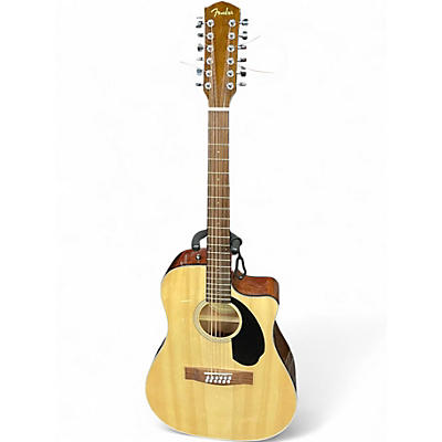 Used Fender CD60SCE Natural 12 String Acoustic Electric Guitar
