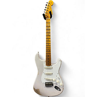 Used Fender CUSTOM SHOP WILDWOOD 10 1955 STRATOCASTER HEAVY RELIC FADED DIRTY WHITE BLONDE Solid Body Electric Guitar