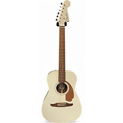 Used Fender California Series Malibu White Acoustic Electric Guitar