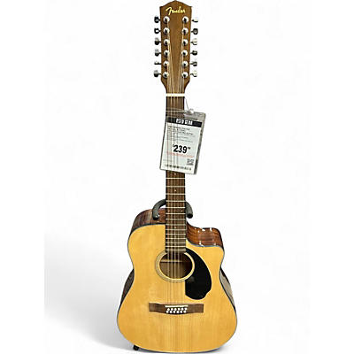 Used Fender Cd60 sce Natural 12 String Acoustic Electric Guitar