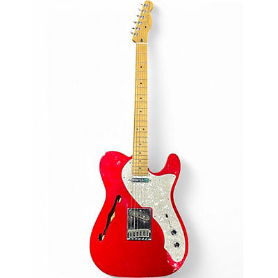 Used Fender Classic Player Thinline Telecaster Candy Apple Red Hollow Body Electric Guitar