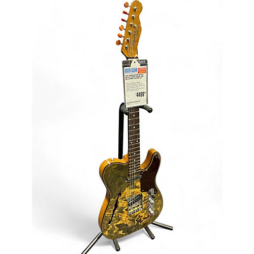 Used Fender Custom Artisan Buckeye Double Esquire Burl Hollow Body Electric Guitar Burl