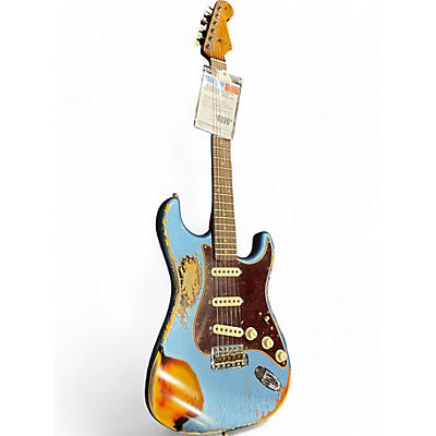 Fender Used Fender Custom Roasted 60's Stratocaster Heavy Relic blue over sunburst Solid Body Electric Guitar