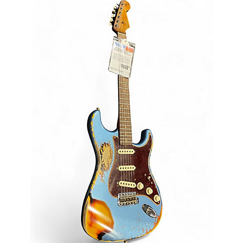 Fender Used Fender Custom Roasted 60's Stratocaster Heavy Relic blue over sunburst Solid Body Electric Guitar blue over sunburst