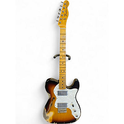 Used Fender Custom Shop 1972 Thinline Telecaster 3 Color Sunburst Hollow Body Electric Guitar