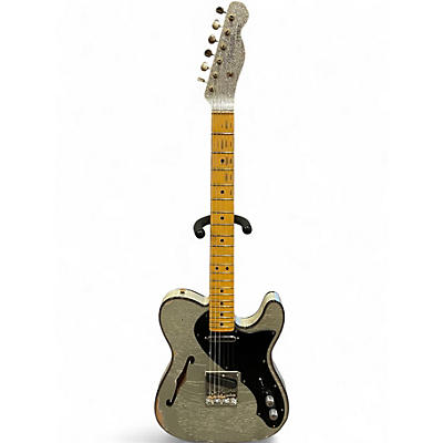 Used Fender Custom Shop '60s Custom Telecaster Thinline Relic Limited-Edition Silver Sparkle Solid Body Electric Guitar