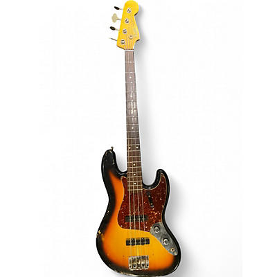 Used Fender Custom Shop 60s Jazz Relic 3 Color Sunburst Electric Bass Guitar