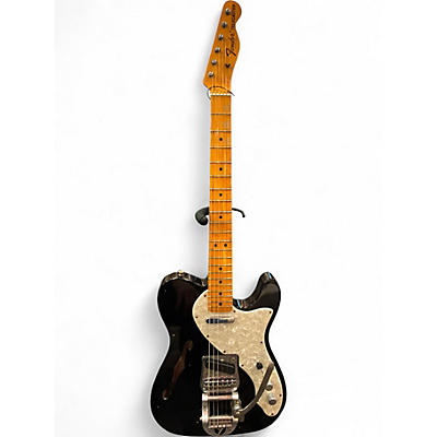 Used Fender Custom Shop 68 Tele Thinline JRN Black Solid Body Electric Guitar