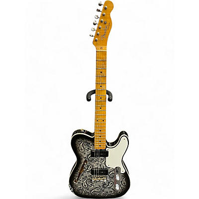 Fender Used Fender Custom Shop Dual P90 Telecaster Black Paisley Hollow Body Electric Guitar