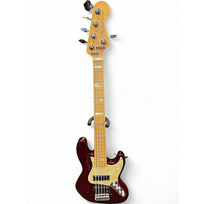 Used Fender Custom Shop Jazz Bass 5 Trans Red Electric Bass Guitar