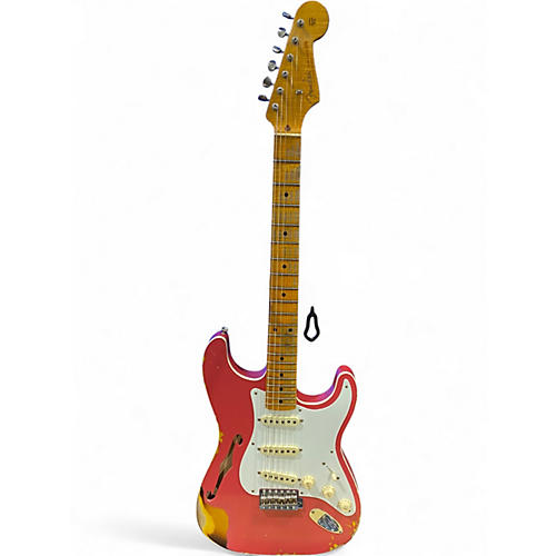 Used Fender Custom Shop LTD Namm '56 Thinline Stratocaster Shell Pink Over Sunburst Hollow Body Electric Guitar Shell Pink Over Sunburst