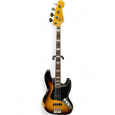Used Fender Custom Shop Limited Edition Custom Jazz Bass Heavy Relic 3 Tone Sunburst Electric Bass Guitar