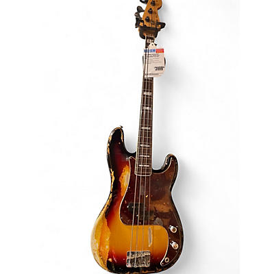 Used Fender Custom Shop Limited P Jazz Journeyman 3 Tone Sunburst Electric Bass Guitar