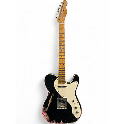 Used Fender Custom Shop Ltd NAMM 50's Custom Thinline Telecaster Aged Black Over Pink Paisley Hollow Body Electric Guitar