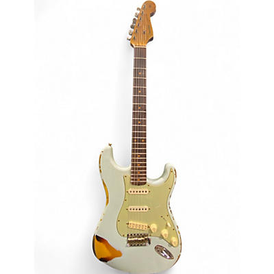 Used Fender Custom shop 61 stratocaster heavy relic super faded aged sonic blue over  3 color sunburst Solid Body Electric Guitar