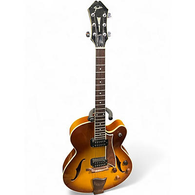 Used Fender D'aquisto 2 Tone Sunburst Hollow Body Electric Guitar