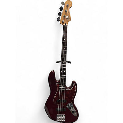 Used Fender Deluxe Active Jazz Bass Burgundy Electric Bass Guitar