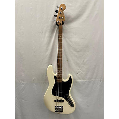 Used Fender Deluxe Active Jazz Bass Olympic White Electric Bass Guitar