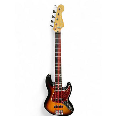 Used Fender Deluxe Active Jazz Bass V 5 String Tobacco Sunburst Electric Bass Guitar