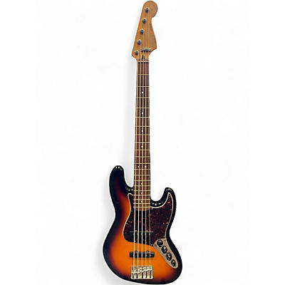 Used Fender Deluxe Jazz Bass V 5 String 3 Color Sunburst Electric Bass Guitar