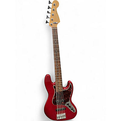 Used Fender Deluxe Jazz Bass V RED Electric Bass Guitar