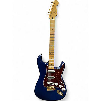 Used Fender Deluxe Player Stratocaster Transparent Sapphire Blue Solid Body Electric Guitar