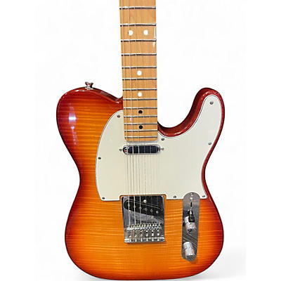 Used Fender Deluxe Player Telecaster Plus Top Sienna Sunburst Solid Body Electric Guitar