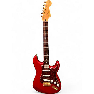 Used Fender Deluxe Player's Stratocaster Crimson Red Transparent Solid Body Electric Guitar