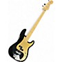 Used Fender Deluxe Series Precision Bass Special Black and Gold Electric Bass Guitar Black and Gold